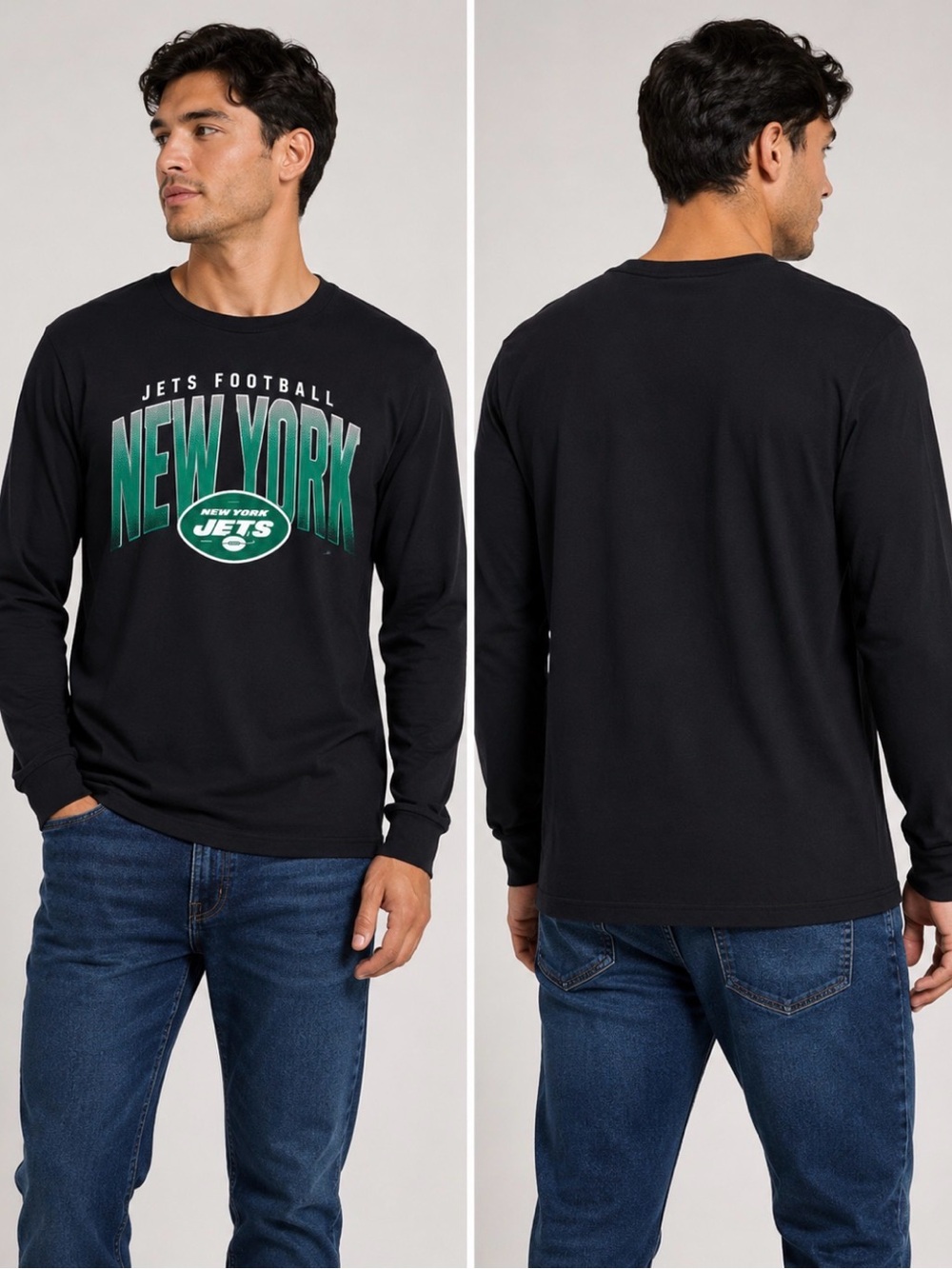 NFL New York Jets Black Long Sleeve Graphic Tee